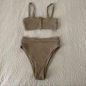 Aerie taupe high rise bikini